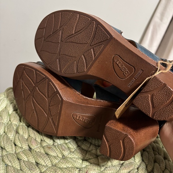 Born Wekiva Blue Leather Block Heel Slingback Dress Comfort Sandals NWT - Picture 8 of 8